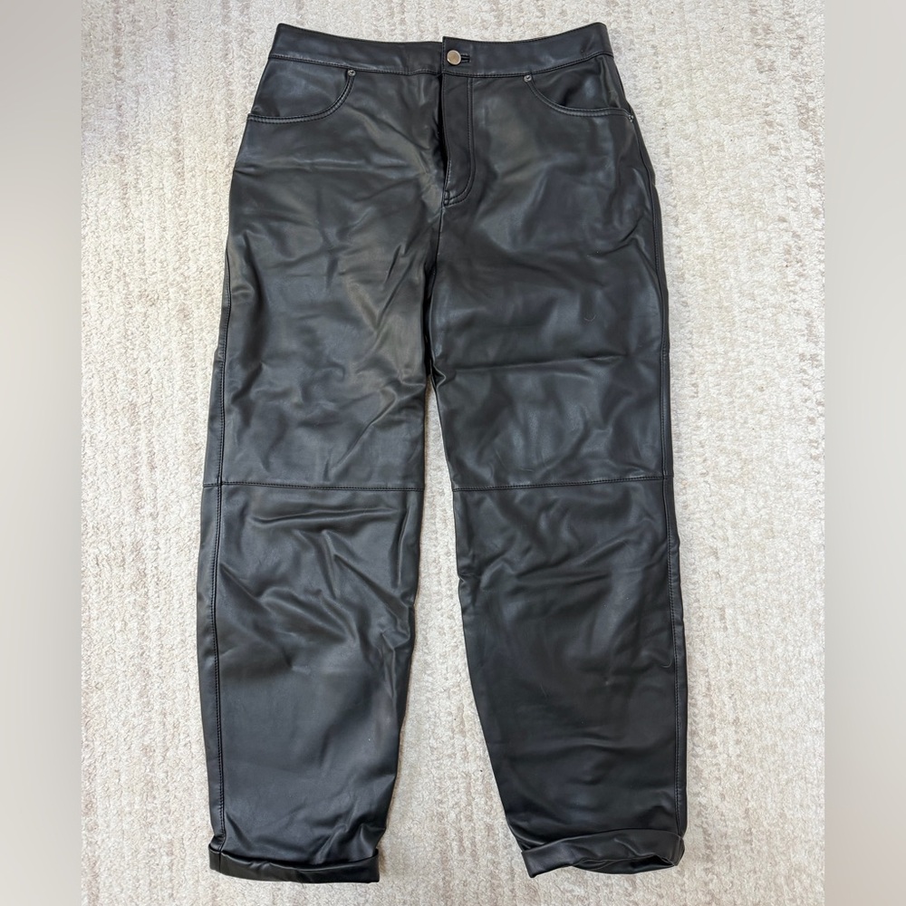 Anthropologie Cuffed Patent Leather Pants